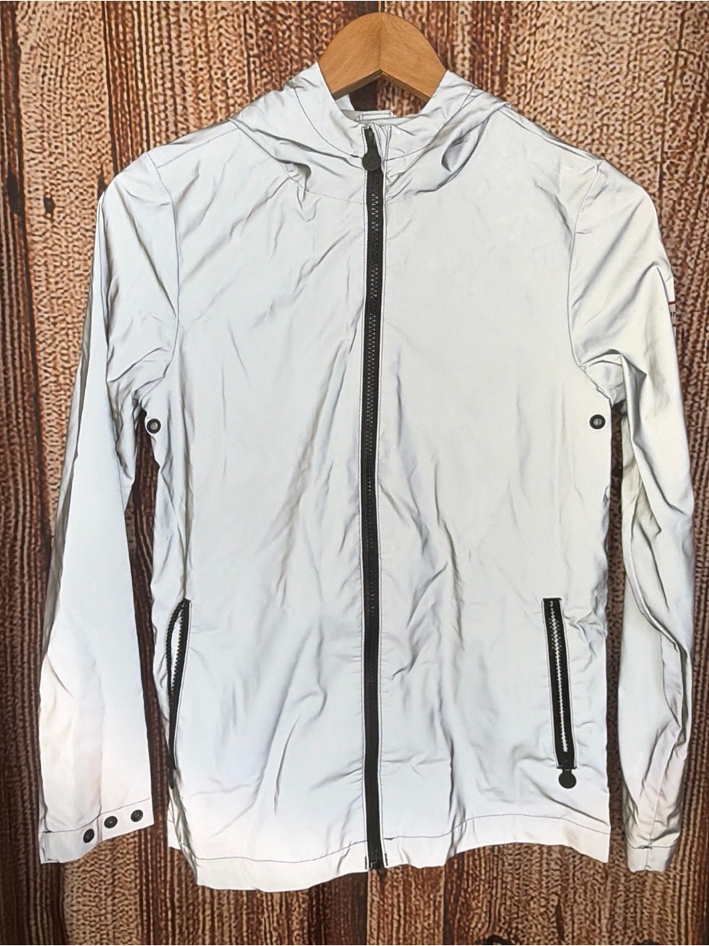 Hunter Target Rain Jacket Women’s Large Gray Waterproof hooded Lightweight coat